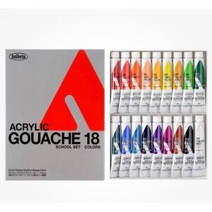 Holbein Acrylic Gouache 18 Color School Set 12ml Tubes Matte Finish D982 Japan